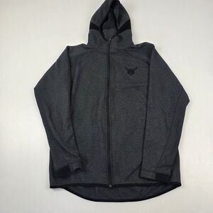 NBA Charlotte Hornets Basketball Full Zip Hoodie Gray W/Pockets Size Medium Tall